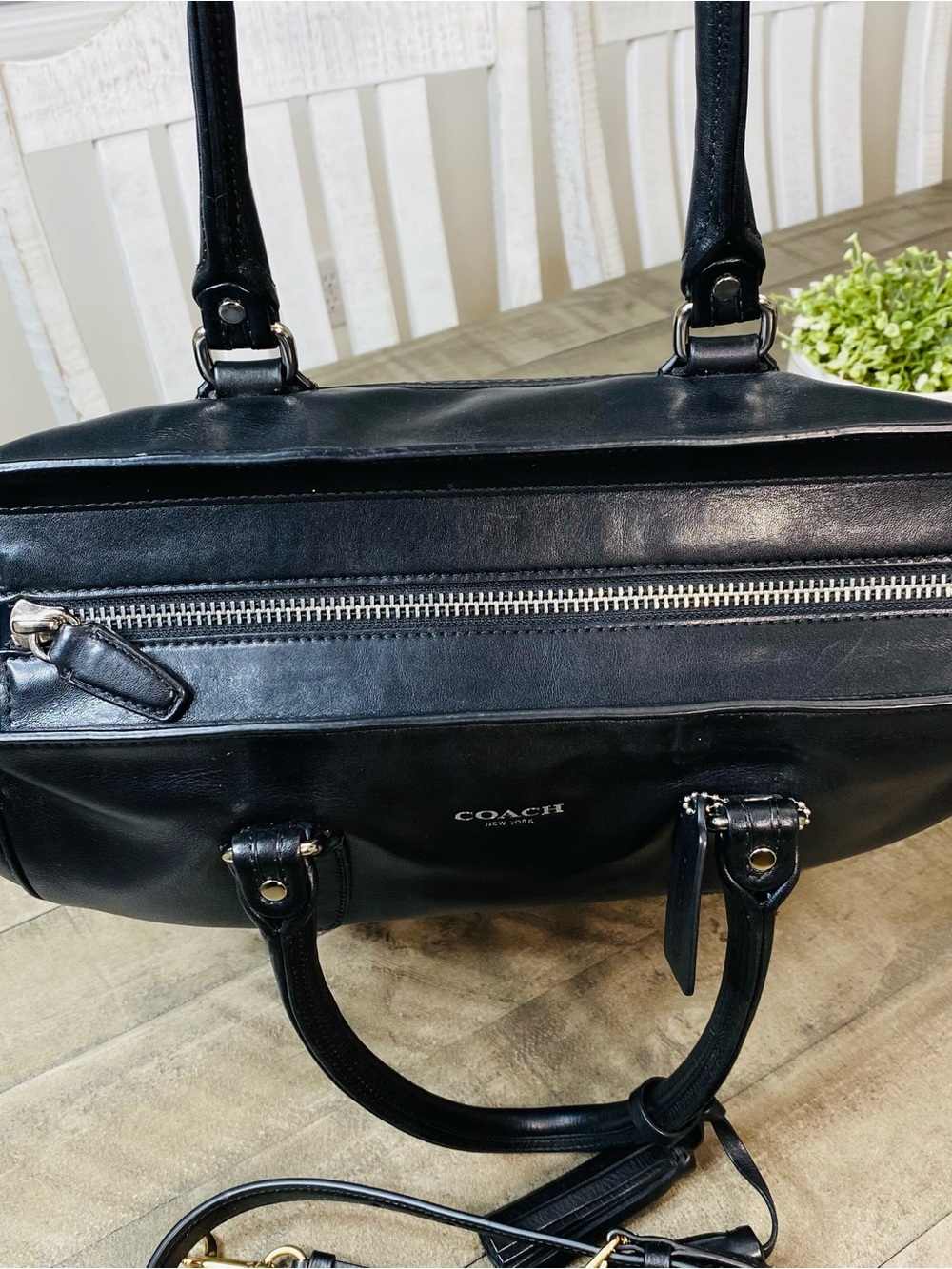 Coach Legacy Tanner Tote Black Glove Tanned Leather Tassel Bag 19924 - Picture 9 of 11